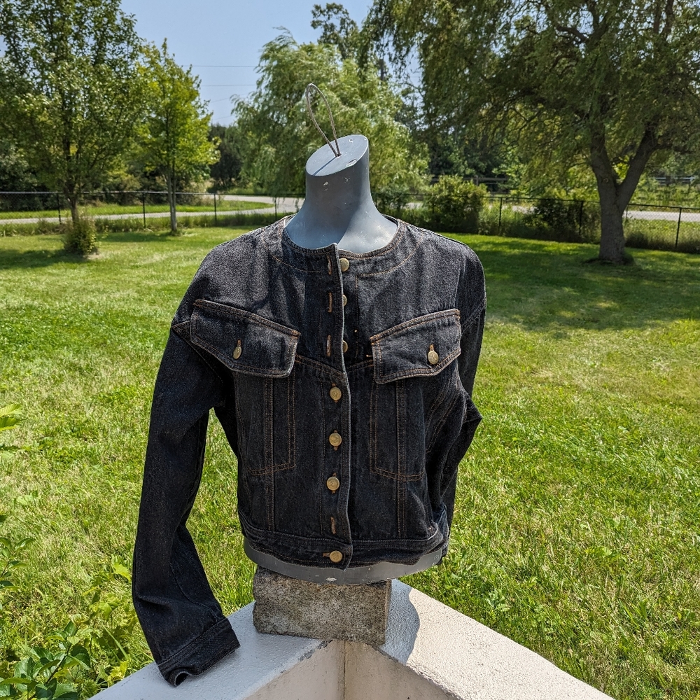 Vintage Kathleen Madden black jean jacket